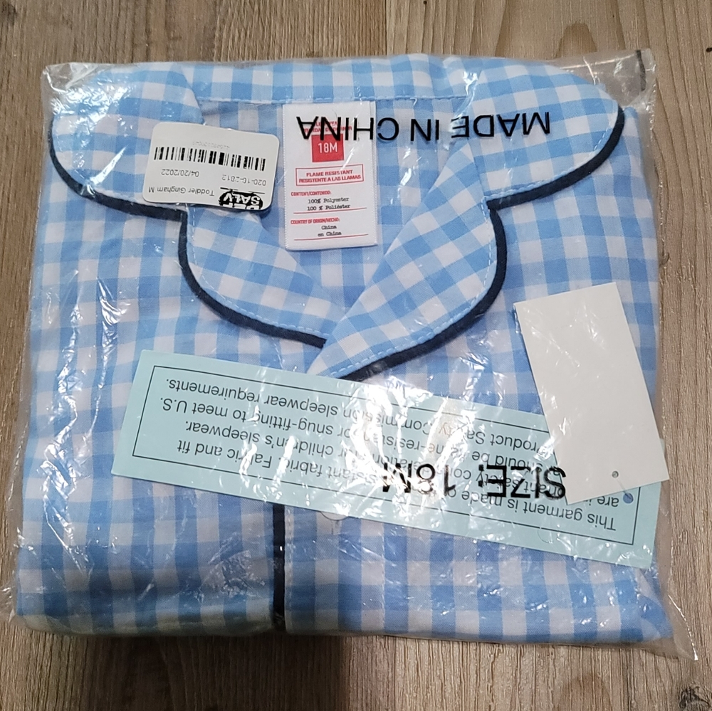 Sleepwear Kids Gingham Print Pajama Set - Picture 2 of 3